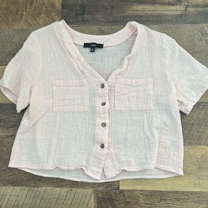 LULUS BOTTON UP CROP TOP
